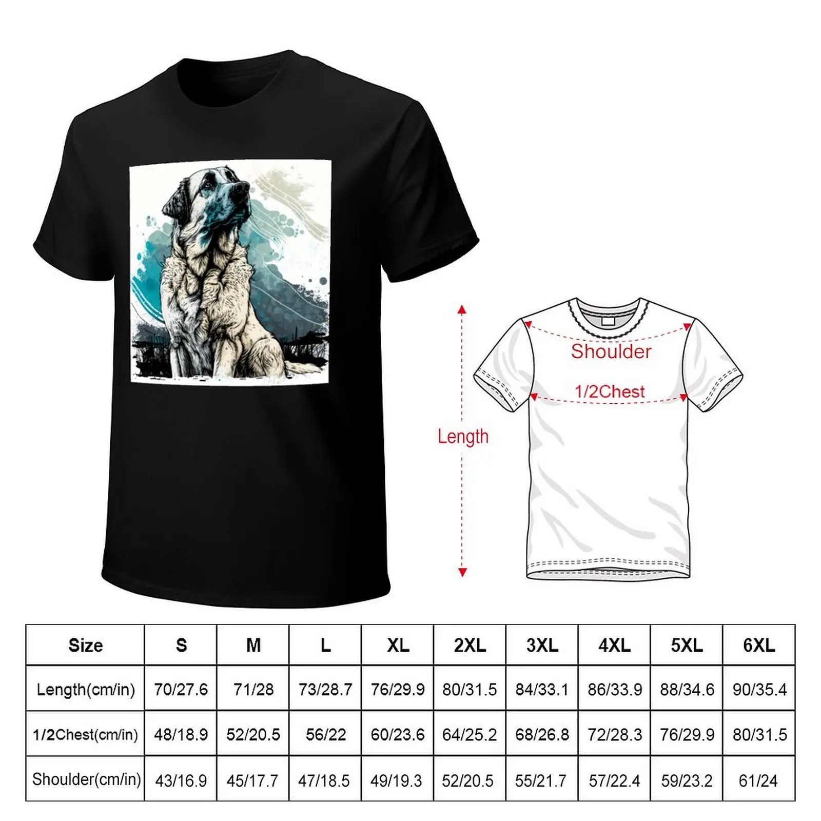 Anatolian Shepherd T-Shirt Big Size Short Sleeve Tee for Men