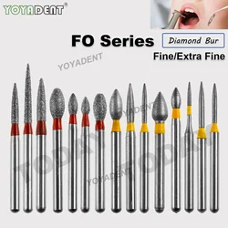 FO Type Fine Dental Diamond Burs Dentistry Strawberries FG 1.6mm For High Speed Handpiece Polishing Teeth Stainless Steel
