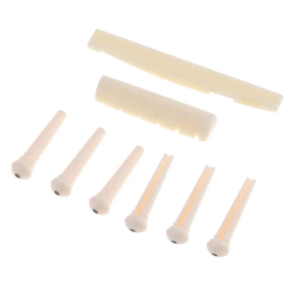 1 Set Holz Akustische Gitarre Brücke Brücke Pins/Sattel/Sattel Sattel Gitarre Teile für 40 41 Zoll Akustische Folk gitarre – Detail 5