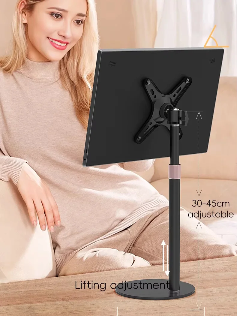 Kimdoole Portable Monitor Stand Height Adjustable Vesa Monitor Tablet Stand Free Standing Low Profile Desk Mount Monitor Support image 6