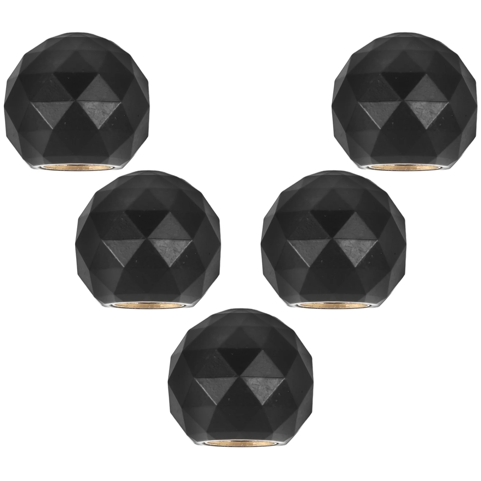 

5pcs Tire Valve Caps Metal Rubber Dust Proof Compatible Cars Bicycles Hexagon Covers Durable Easy Installation Practical Design
