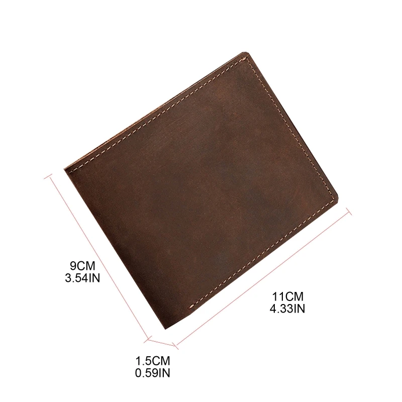 Men PU Leather Short Wallet Credit Card Holder Vintage Bifold Pocket Change Coin Business Purse