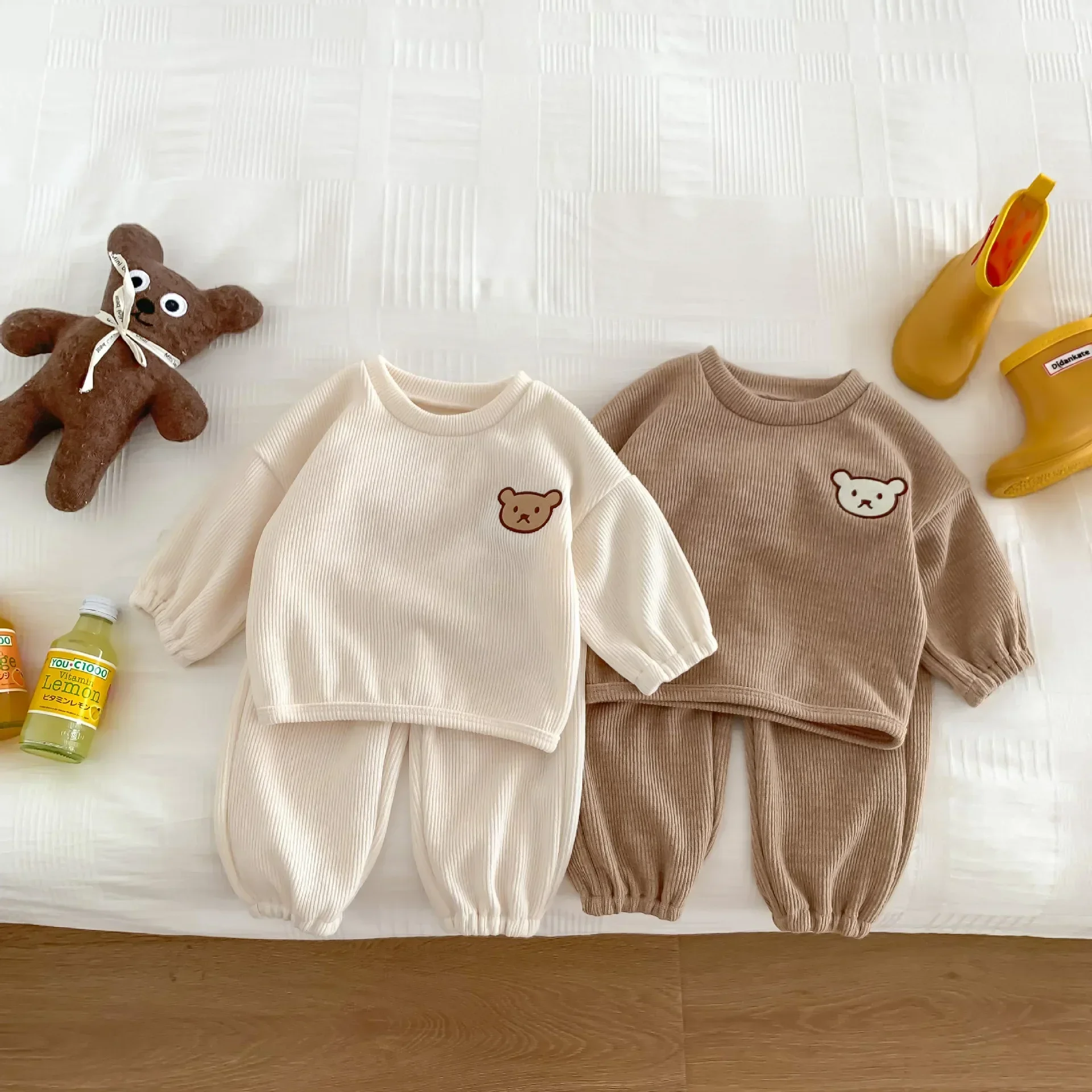 

Autumn Baby Toddler Cotton Clothes Sets Infant Casual Long Sleeve Sweatshirt and Pants Two Piece Outfits Newborn Boys Girls Suit