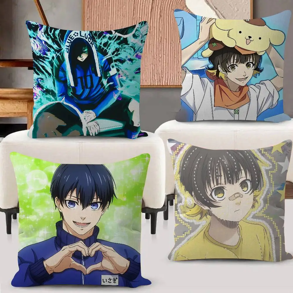 B-BLUE Anime LOCK Pillow Case Plush Fabric Soft Double Sided Print Sofa Cushion Cover Throw Pillow Covers