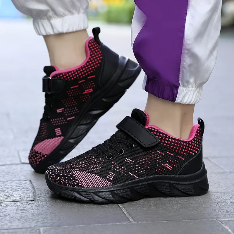 2025 New Children Sports Shoes Mesh Breathable Kids Running Shoes Fashion Boys Tennis Shoes Lightweight Outdoor Girls Sneakers
