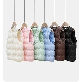 아동용 패셔너블 아기 패딩 조끼, 가을 및 겨울 아동용 얇은 안감 조끼, 겉옷 조끼, 신상