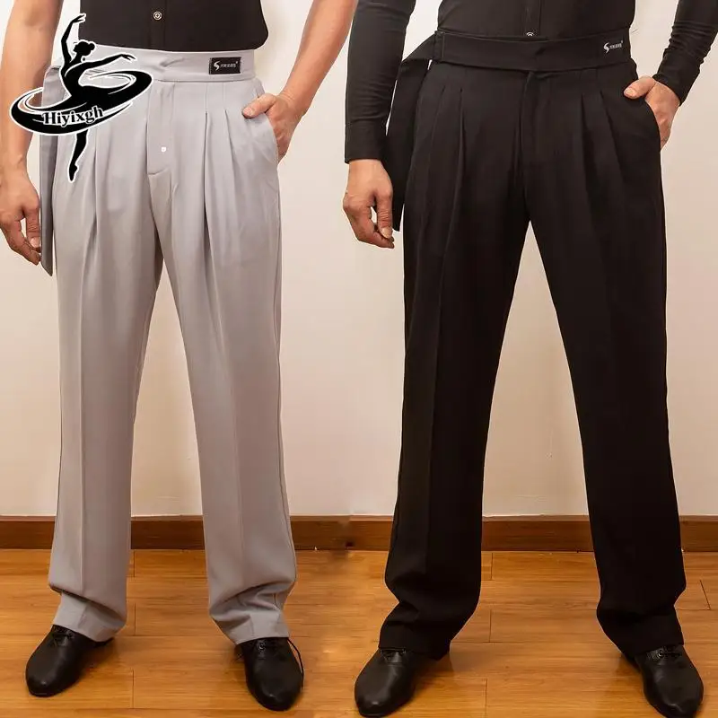 Men frenum Latin Dance Pants Ballroom Dance Clothes Cha Cha Rumba Salsa Dancing Trousers Male Practice Clothes Waltz Tango Wear view 5