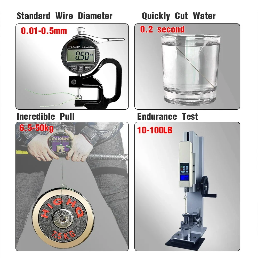 Línea trenzada BAKAWA X4 multifilamento PE 10-85 LB agua salada dulce