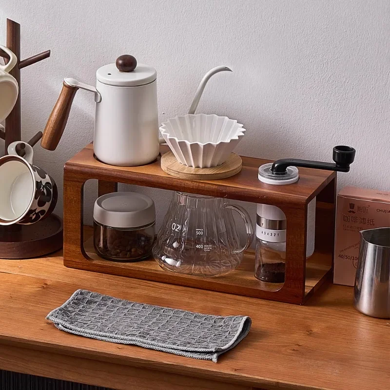 Hand brewing coffee pot set, hand grinding coffee machine, hand crank storage bracket, full set of brewing coffee pot.