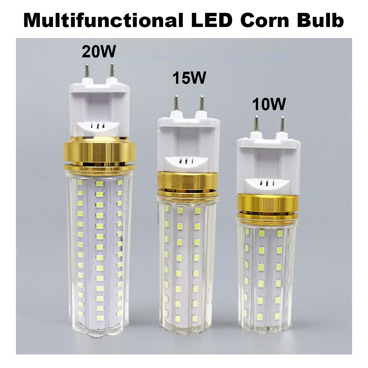 5PCS G12 LED Corn Light Bulbs 20W 15W 10W With Clear PC Shell High Power 2835 SMD 110V 220V 240V 360 Degree Cold Warm White Lamp