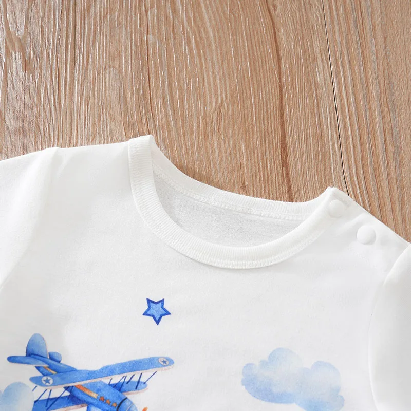 0-18 Baby Jumpsuit Cute Cartoon Hot Air Balloon Casual And Comfortable Soft Boy And Girl Summer Short Sleeved Newborn Clothes