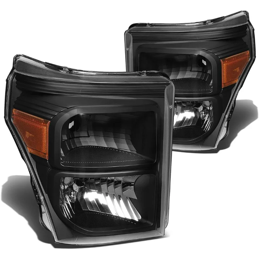 

Фары в сборе, совместимые с 20112016, F250 F350 F450 F550, супергрузовики, черная янтарная отделка, улучшенная видимость и D