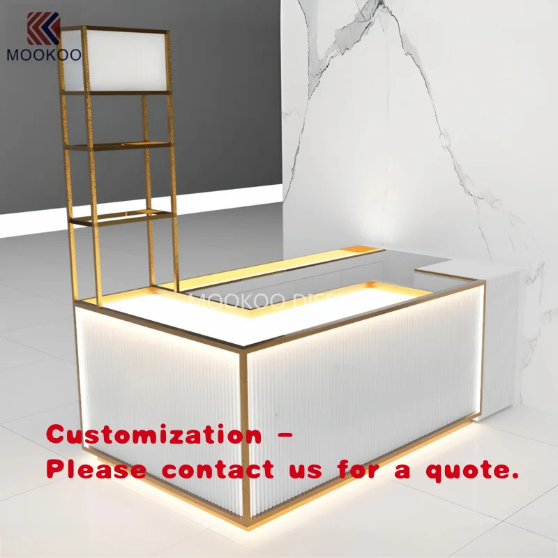 

custom.Modern Metal Rectangle Showcase Perfume Display Fashionable LED Light Ideas
