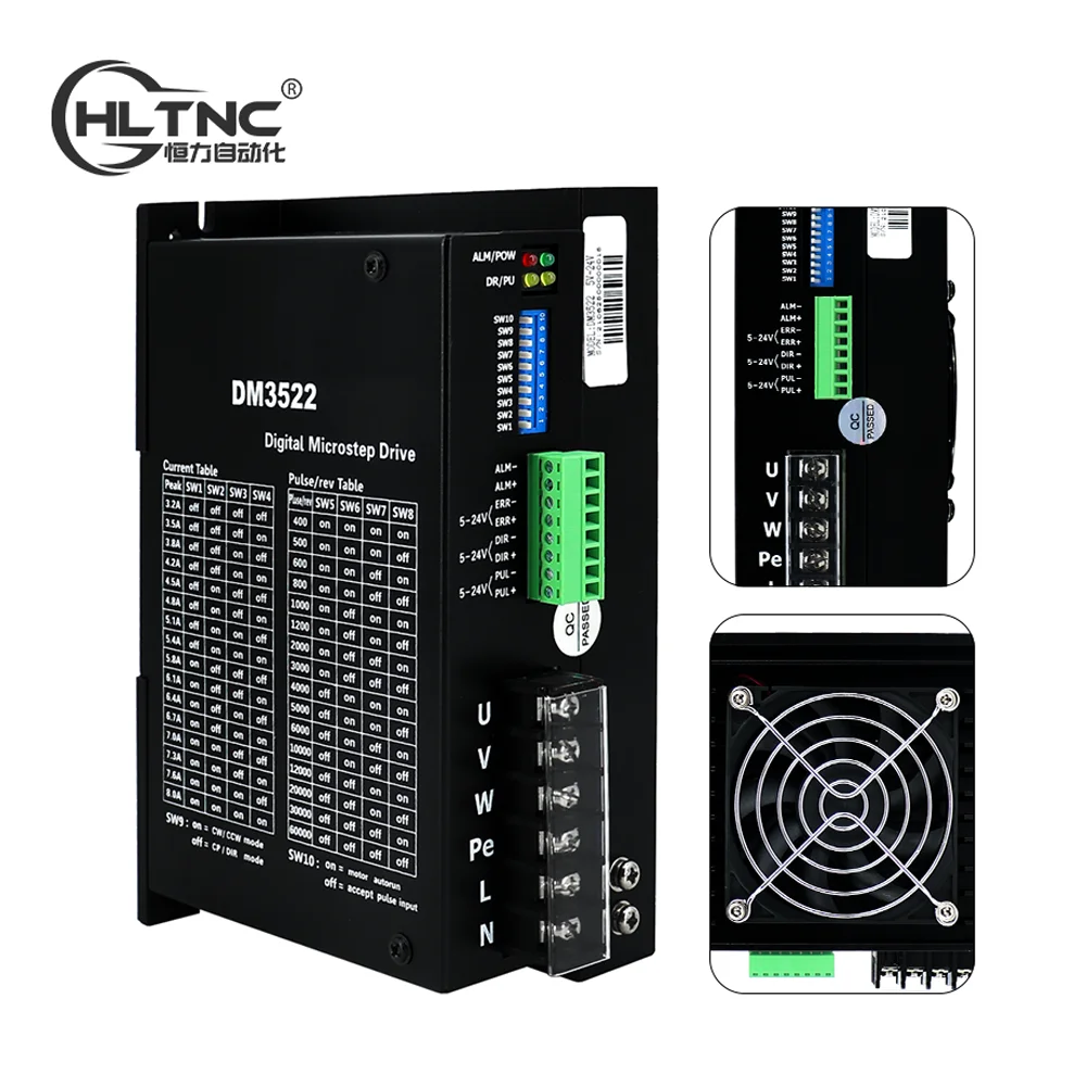 

HLTNC DM3522 Three Phase 8A AC 110V 220V Stepper Motor Driver Fit Nema 34 42 86 110 8N 12N Step Engine For CNC Engraving Machine