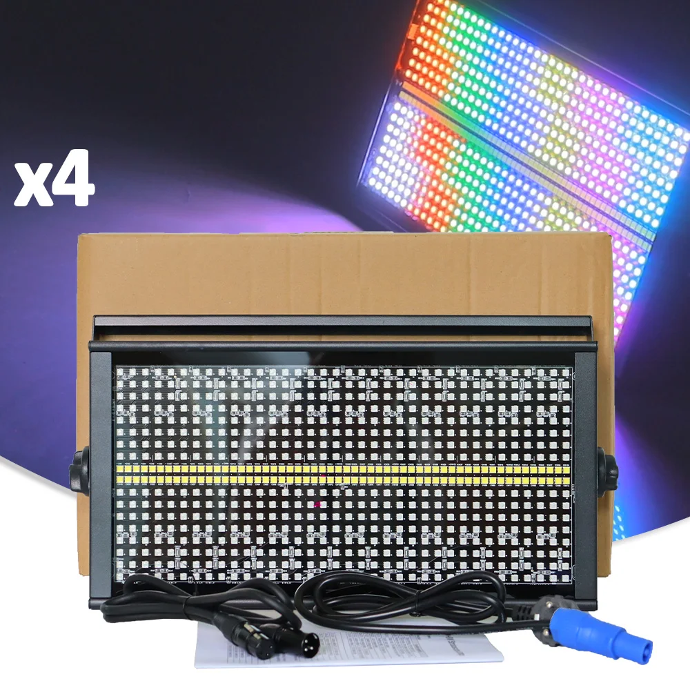 

4Pcs/lot LED 200W RGBW Strobe Stage Lighting 48+8 Segements Dj Disco Party Stage For Wedding Flash Club DMX Music Control Light