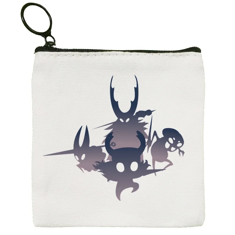 Novelty Hollow Knight Games Cartoon Canvas Coin Purse Coin Purse Collection Canvas Bag Small Wallet Zipper Key Bag Hand Gift