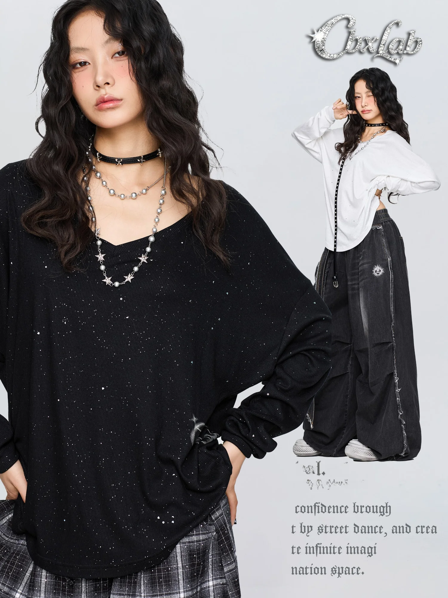 

CBXLAB Модный женский топ Long Sve для уличных танцев, приятная для кожи одежда для джазовых танцев, универсальная удобная одежда из полиэстера и хлопка...