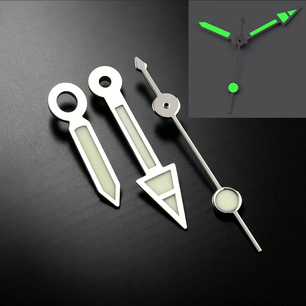 Ultra Bright C3 Green Lume Watch Hands for Large Dial Replacement for NH35 NH36 NH38 NH70 4R 7S26 6L35