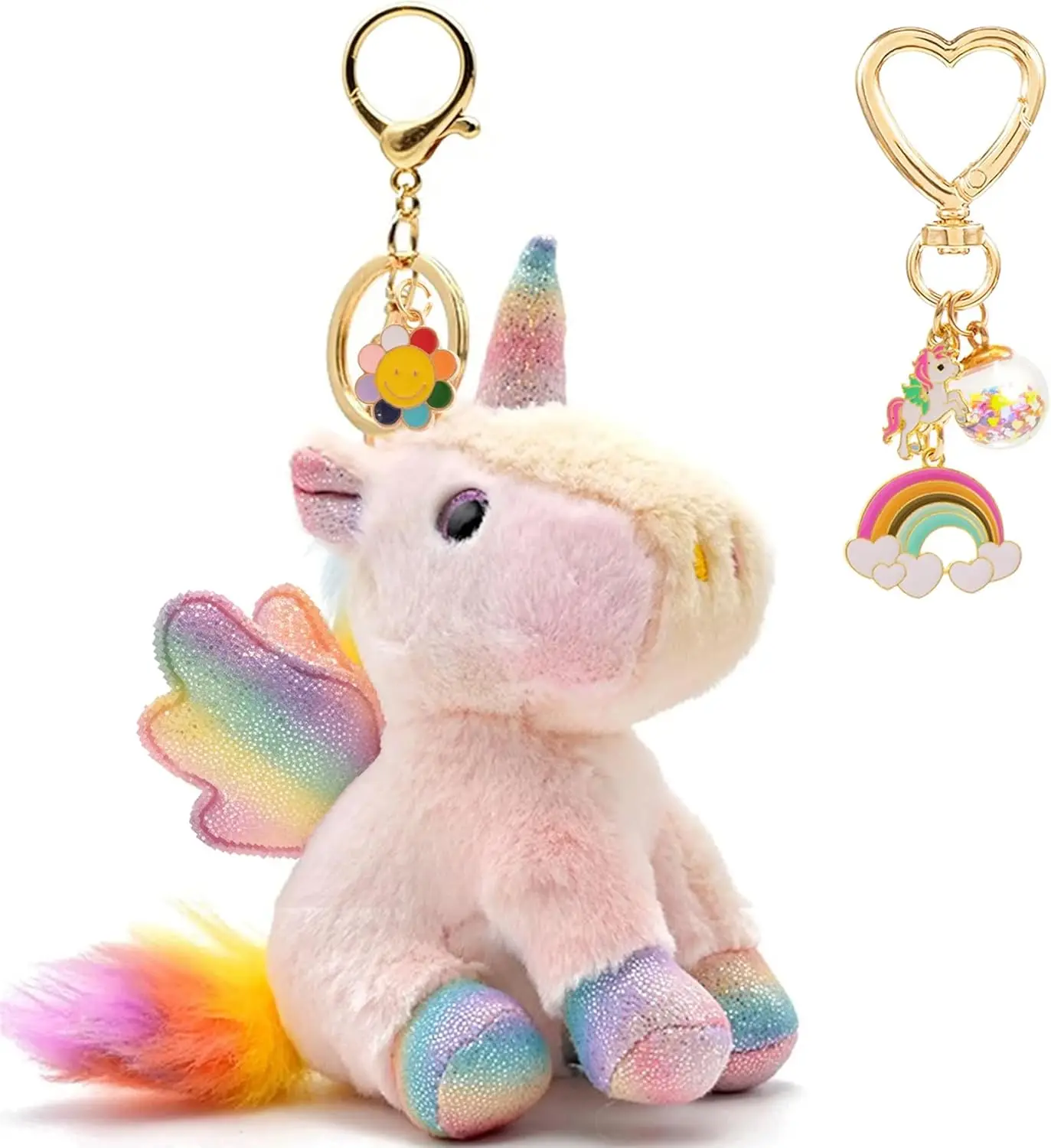 

Очаровательные брелоки-радуги с животными для женщин и девочек, идеальные украшения для рюкзаков и сумок