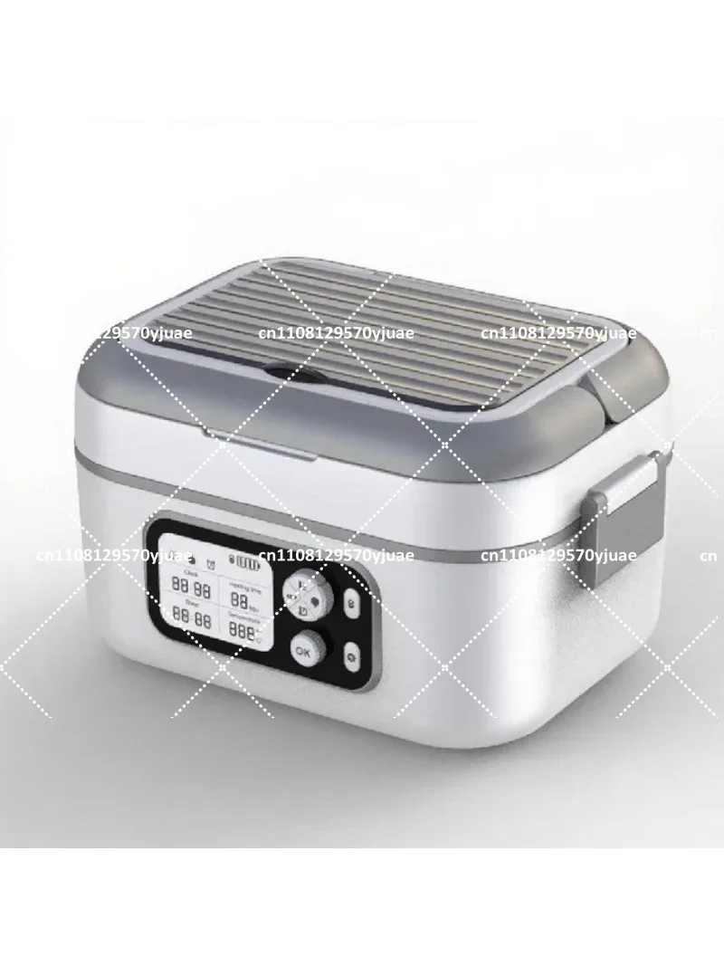 1.5L Heated Lunch Box with Knob Control, No Water Needed Self Heating Bento for Adults, Portable Electric Food Warmer