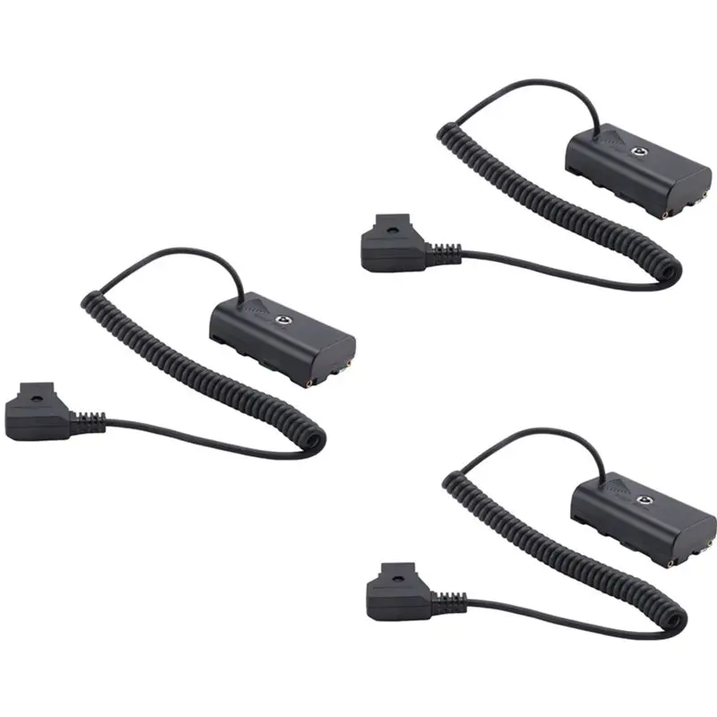 3X Power Adapter Cable For D-Tap Connector To NP-F Dummy Battery For Sony NP F550 F570 NP F970