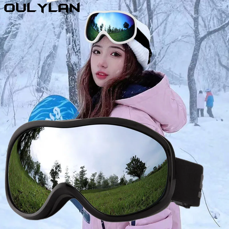 

Лыжные очки Oulylan, двухслойные незапотевающие очки UV400 для сноуборда и снегохода, очки для снегохода, очки для спорта на открытом воздухе, очки для катания на лыжах