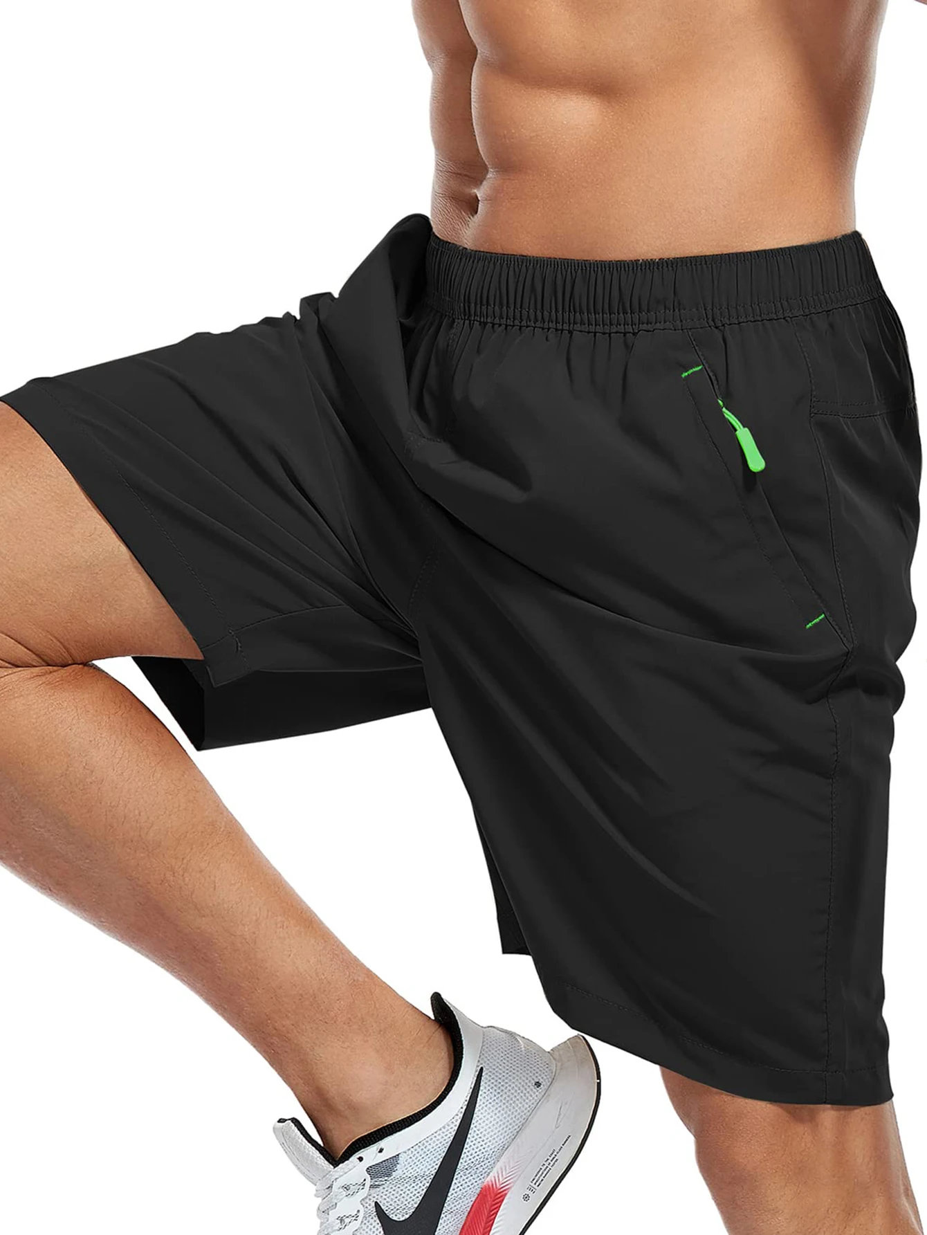 Men's Fashionable Summer New Loose Casual Sports Shorts Simple Solid Color with Hidden Zipper And Drawstring