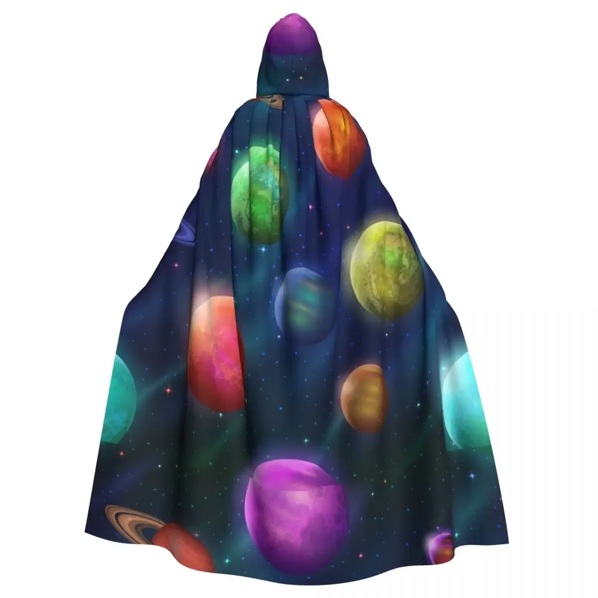 Hooded Unisex Space Theme Various Fantastic Planets And Moons Cloak with Hood Cloak Vampire Witch Cape Cosplay Costume