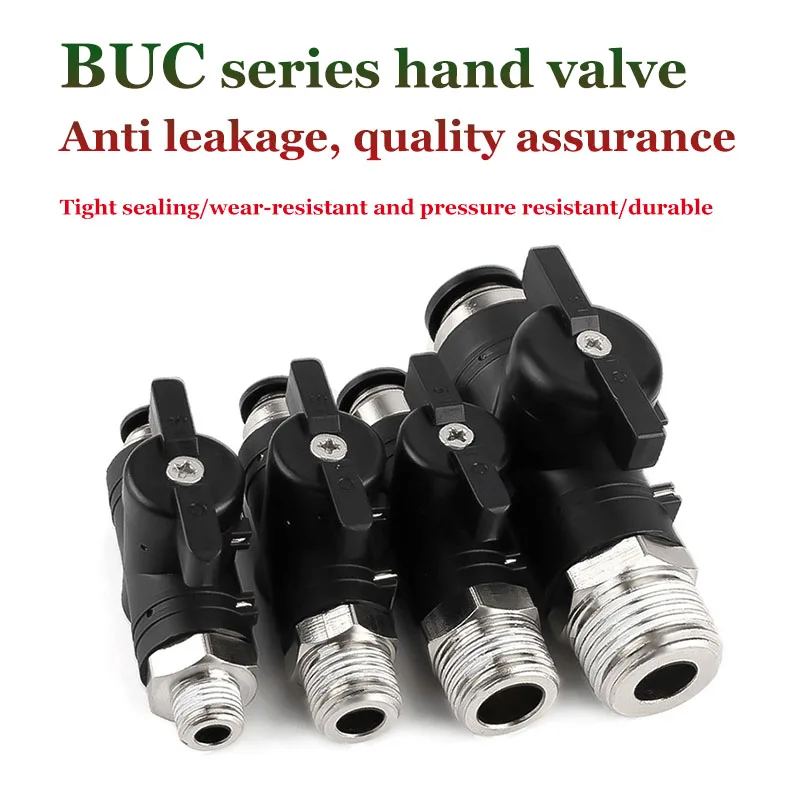 

Pneumatic Fitting Ball Hand Valve Switch Quick Plug 4/6/8/10/12/14/16mm BUC-4 BUC-6 BUC-10 Air Pipe Docking Quick Connector