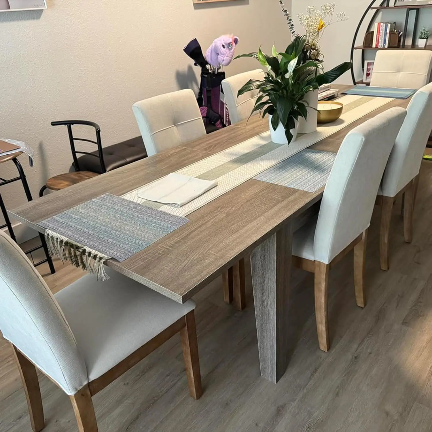 Dining Chairs Set Of 4, Modern Upholstered Fabric Dining Room Chairs, Armless Kitchen Chairs With Wood Legs And Padded