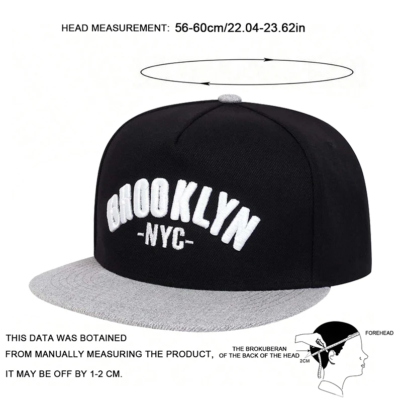 BROOKLYN Snapback-Kappe mit Buchstaben-Stickerei, modische Herrenmütze aus Baumwolle, angepasste Outdoor-Sport- und Freizeitmützen, Hip-Hop-Baseballkappen – Detail 11