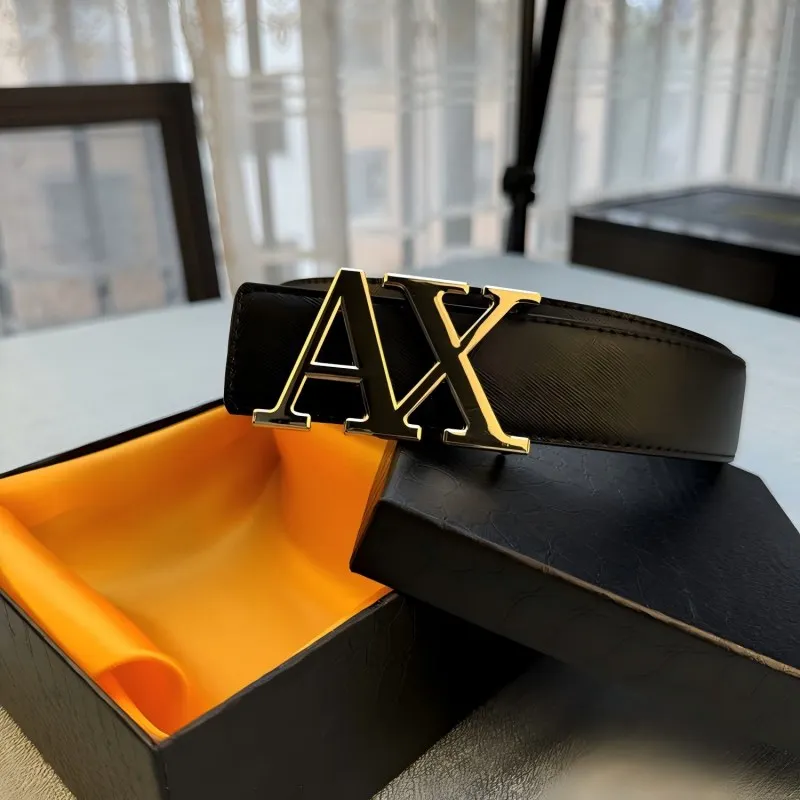 

Мужской ремень 2026 года — дизайнерский, с пряжкой с буквой AX, ширина 3,8 см, узор «личи», однотонное плетение, элитная мода, премиальная кожаная отделка.