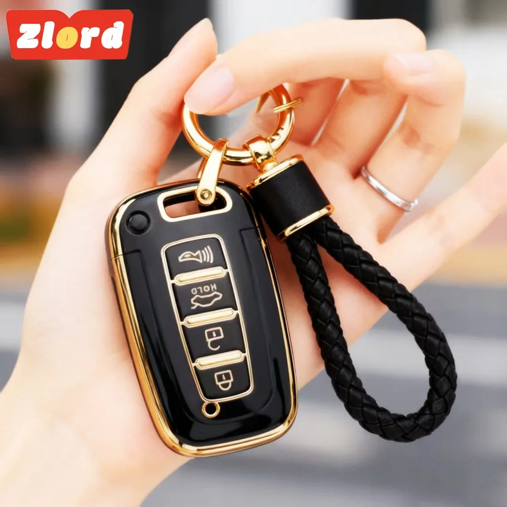 For Hyundai IX35 Elantra Sonata 8 9 for Kia Sportage K5 K2 Sorento Optima Forte 2011-2016 TPU 4 Buttons Key Case Cover Fob