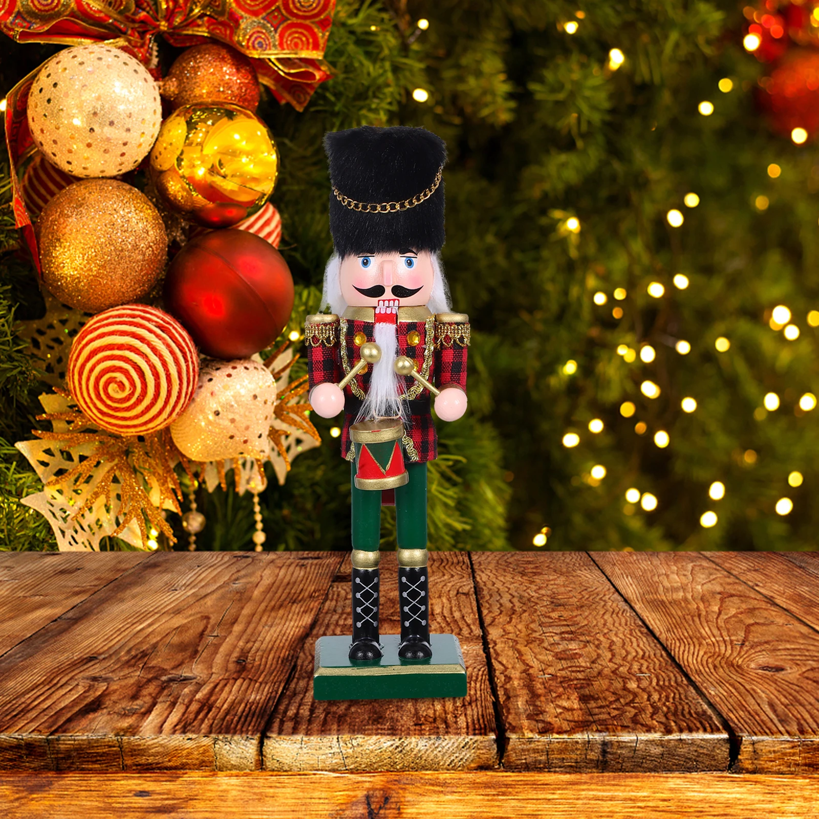 

Christmas Wooden Soldier Traditional Holiday Decoration Festive Table Centerpiece Ornament Home Display Stable Base Wood
