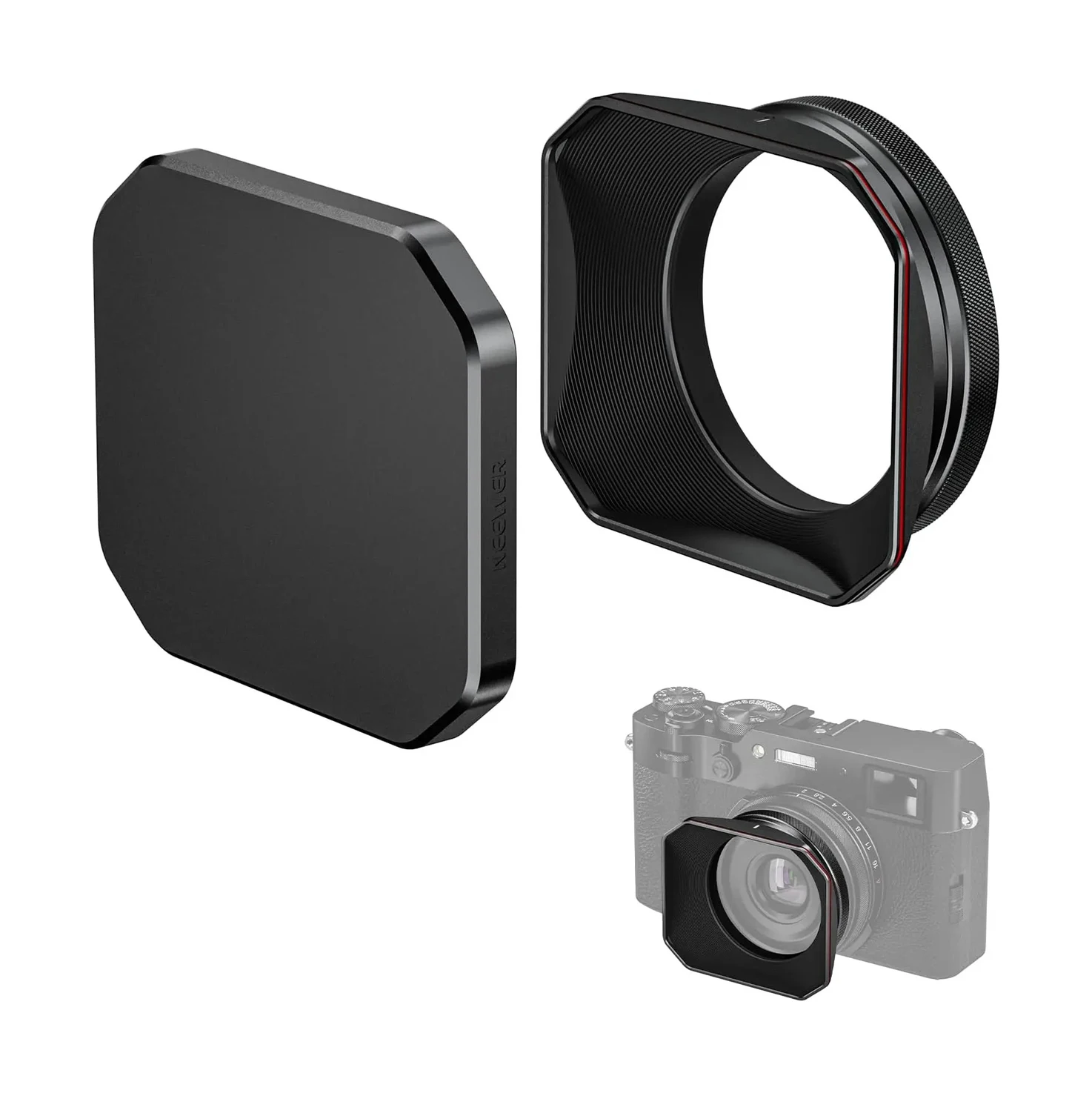 

Square Lens Hood for X100V & X100VI Glare Aluminum Alloy Petal Lens Hood for Fujifilm X100V and X100VI