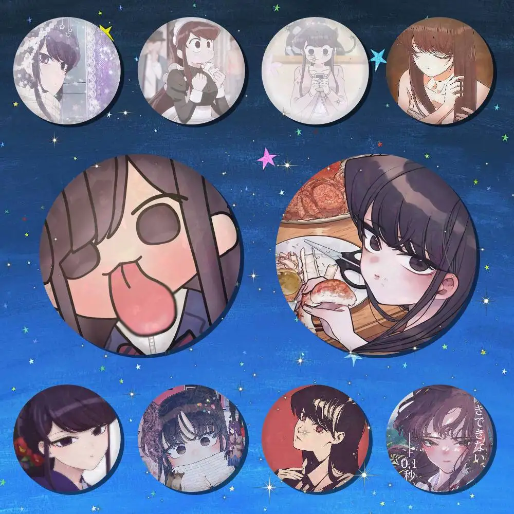 A-Komi Can T Communicate Round Snap-in Brooches Rock Band Lapel Pins Badges Fan Collection Accessories Jewelry Handmade Gifts