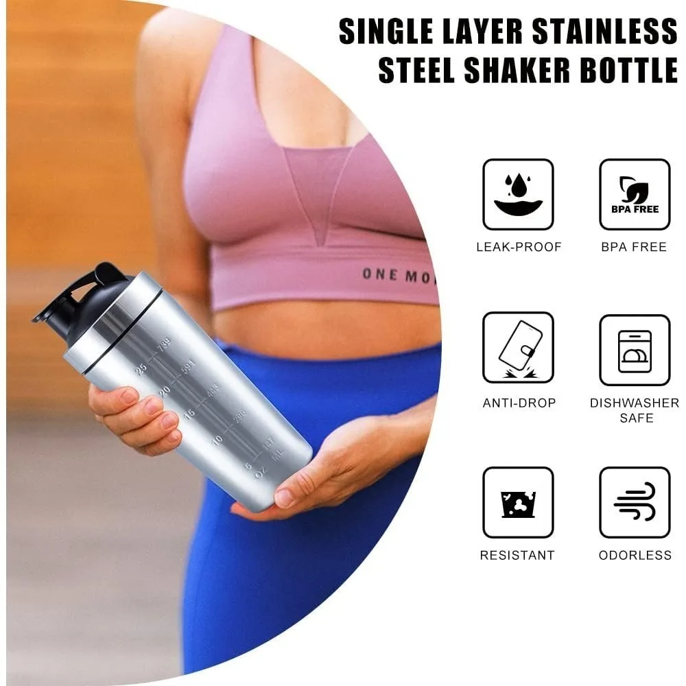 

C2 700ml Premium Protein Shake Bottle with Metal Stainless Steel Ball Large Capacity Sports Water Bottle for Protein Shakes