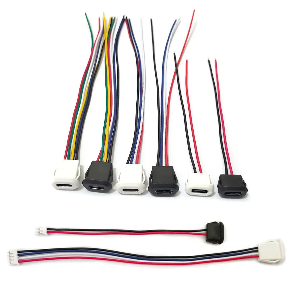 2-pinowe wodoodporne złącze USB-C typu 3A typu C bezpośrednie kompresje 2/4/6-pinowe gniazdo żeńskie interfejs ładowania z terminalem PH2.0