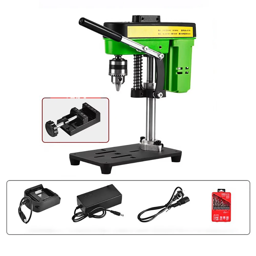 Mini Bench Drill Press - Industrial Precision, 100W AC/DC Power, 7-Speed Adjustable, Max 6mm Chuck