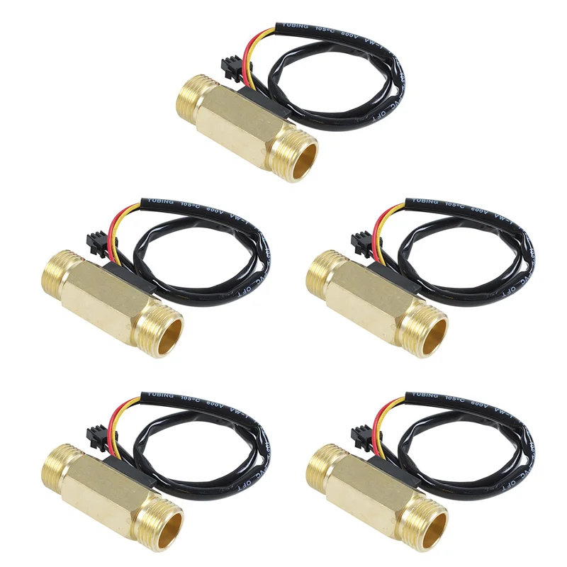 

A92P 5X 1/2PT Water Flow Sensor Switch Control Meter Flowmeter 1.5-30L/Min