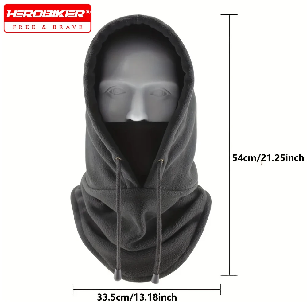 Balaclava Winter Thermal Neck Warmer Outdoor FleeceScarf Skiing Full Face Mask Windproof Cold Warm Motorbike Riding Cap