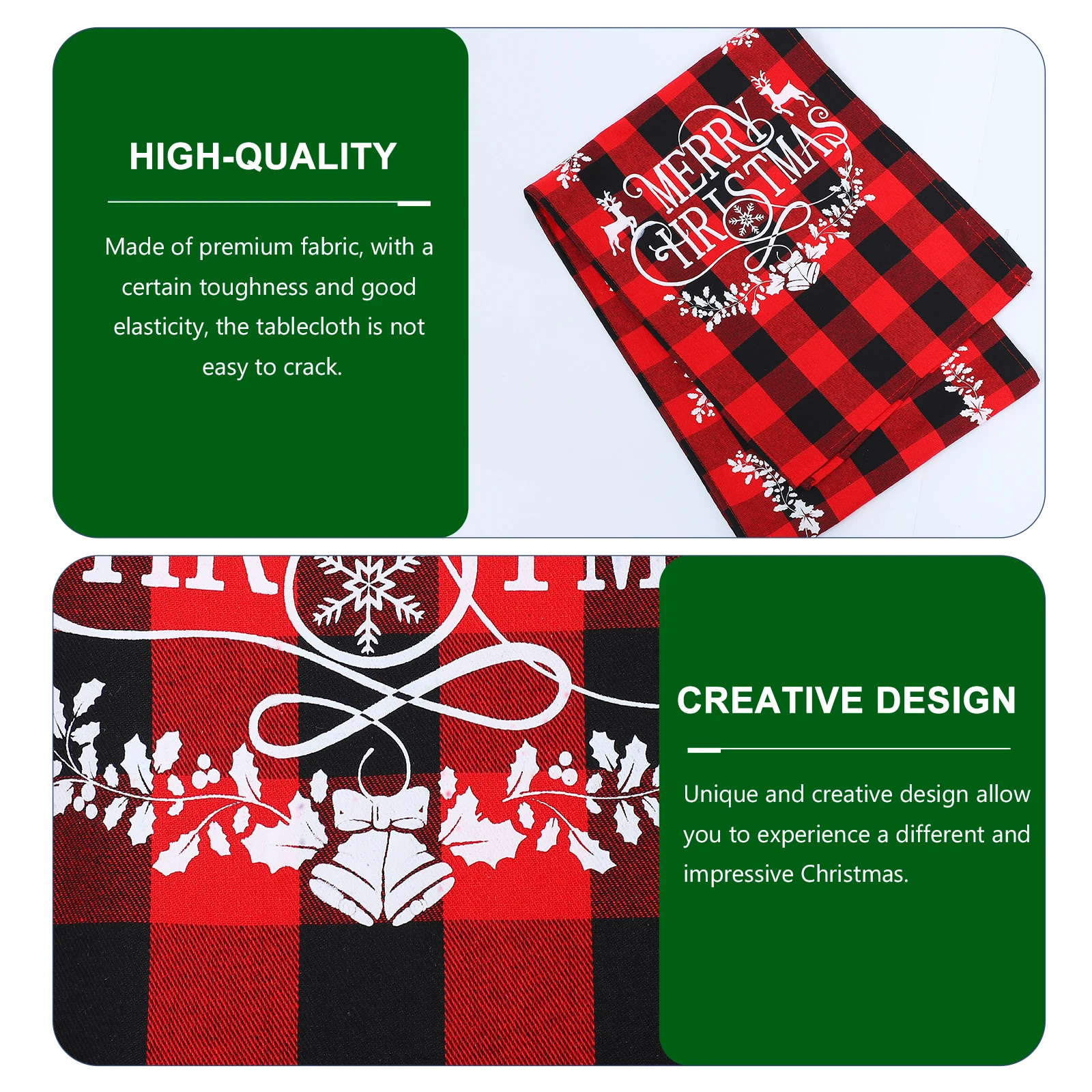 

Plaid Tablecloth Christmas Themed Decorative Table Runner Premium Fabric Xmas Table Cover For Party Home Hotel Festival Dinner