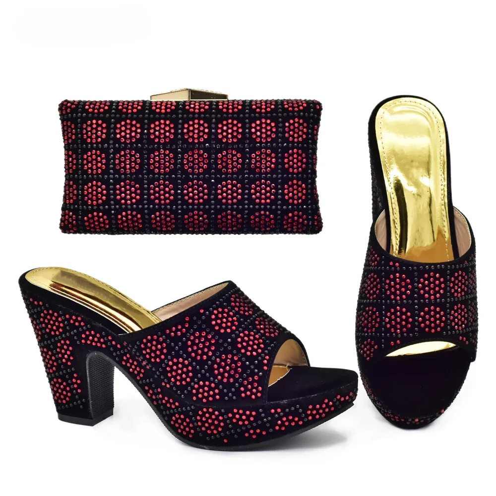 

Luxury Designer Shoes Italian Shoes and Bags Matching Set with Rhinestone Women's Shoes 2025 New Trend Italy Shoes with Bag