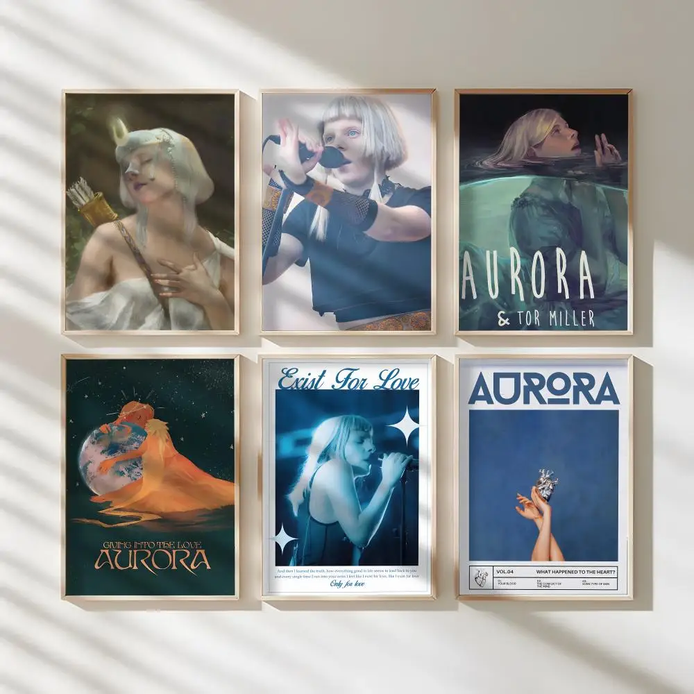 Popular Singer A-AURORA Painting Calligraphy Waterproof Canvas Art Wrinkle Free Wall Hanging For Home Living Room Bedroom Decor