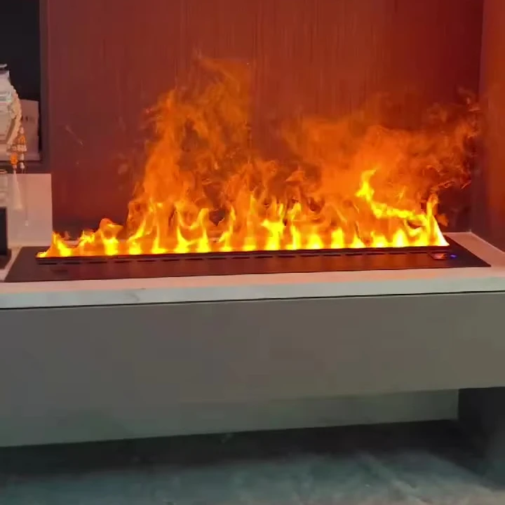 Luxury 3D Smart Water Steam Electric Fireplace Indoor Decor With RGBW 64 Colors Flame Mist Atomized Effect
