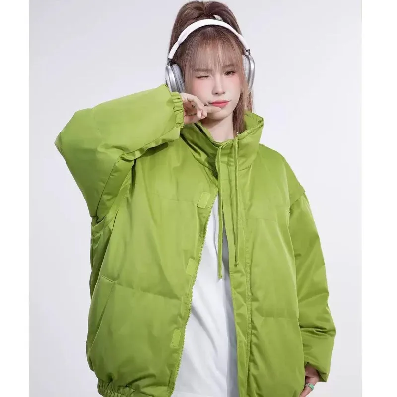 Women Winter New Fashion Casual Couple Loose Coat Outdoor Patchwork Tops Hooded Jacket Student Cotton Jacket Winter Coat