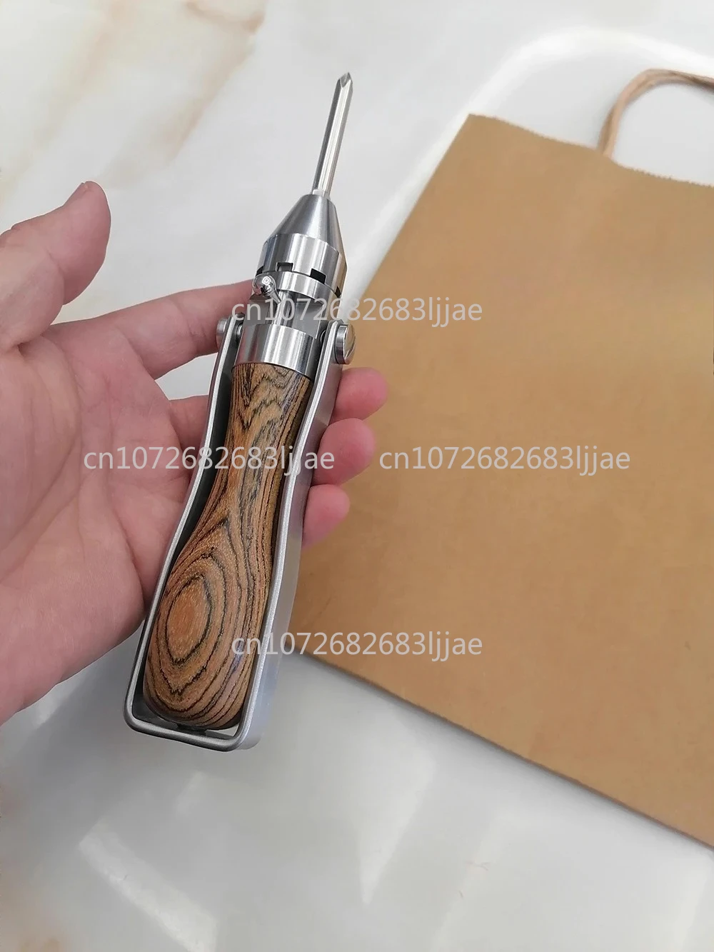 1891 German Replica Ratchet Screwdriver Set - Semi-Auto Reversible Lever with 5 Bits + 9 Sockets, Wooden Handle (4mm/6.35mm)