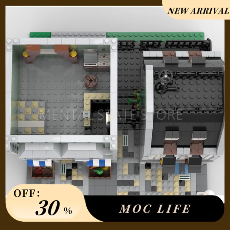 Novo 2202 pçs personalizado moc mercado, café & doce loja blocos de construção tecnologia tijolos diy educação criativa brinquedos presentes do feriado