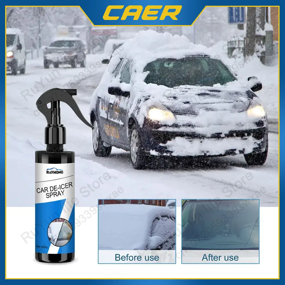 Car Snow Deicing Spray 100ml Ice Remover Winter Window Locks Defrosting Liquid Glass Cleaning Handles Anti Slip Auto Supplies