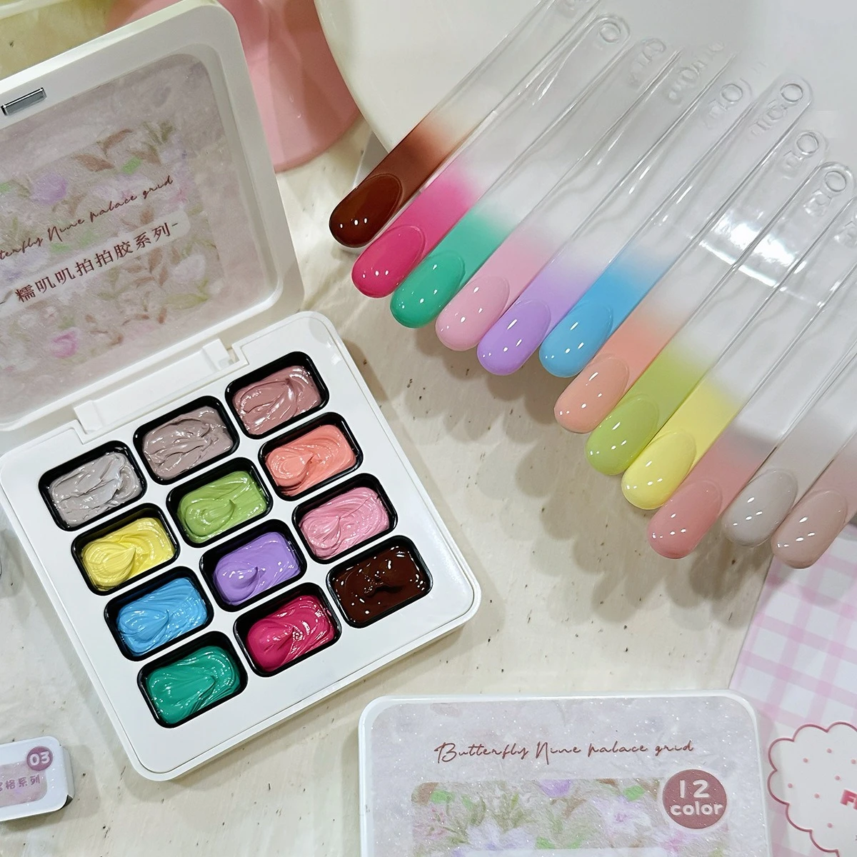 

12Colors Nail Patting Gel No Wash High Saturation Solid Color Gradient Semi Permanent Soak Off Nail Salon Specific Popular